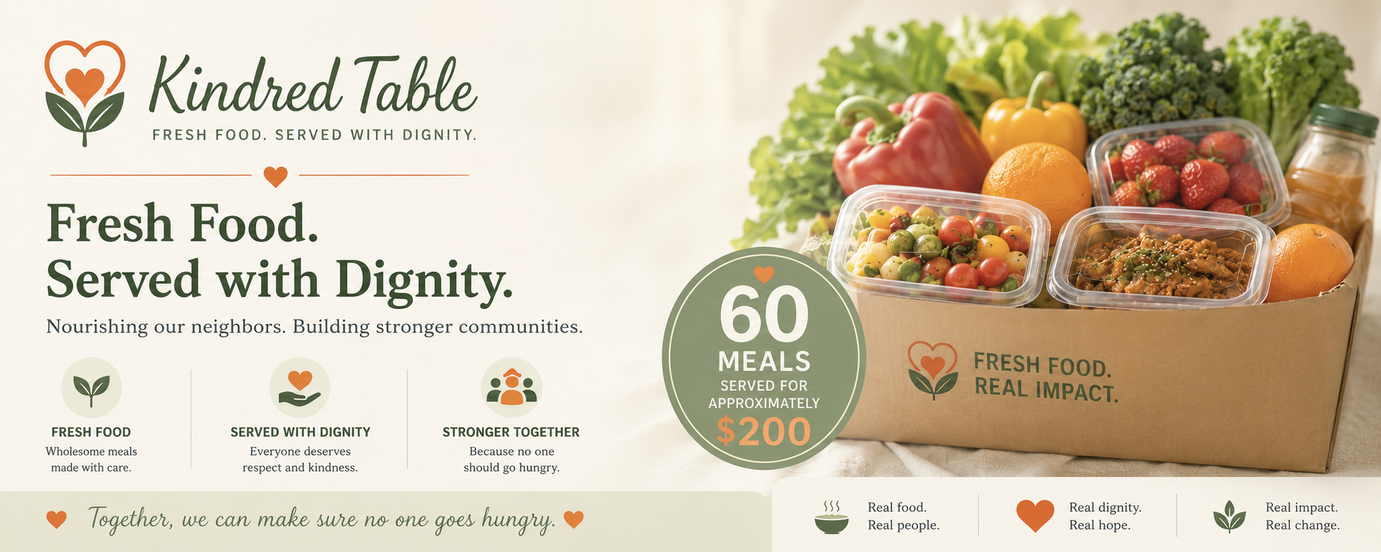 Kindred Table fresh food and meal delivery banner